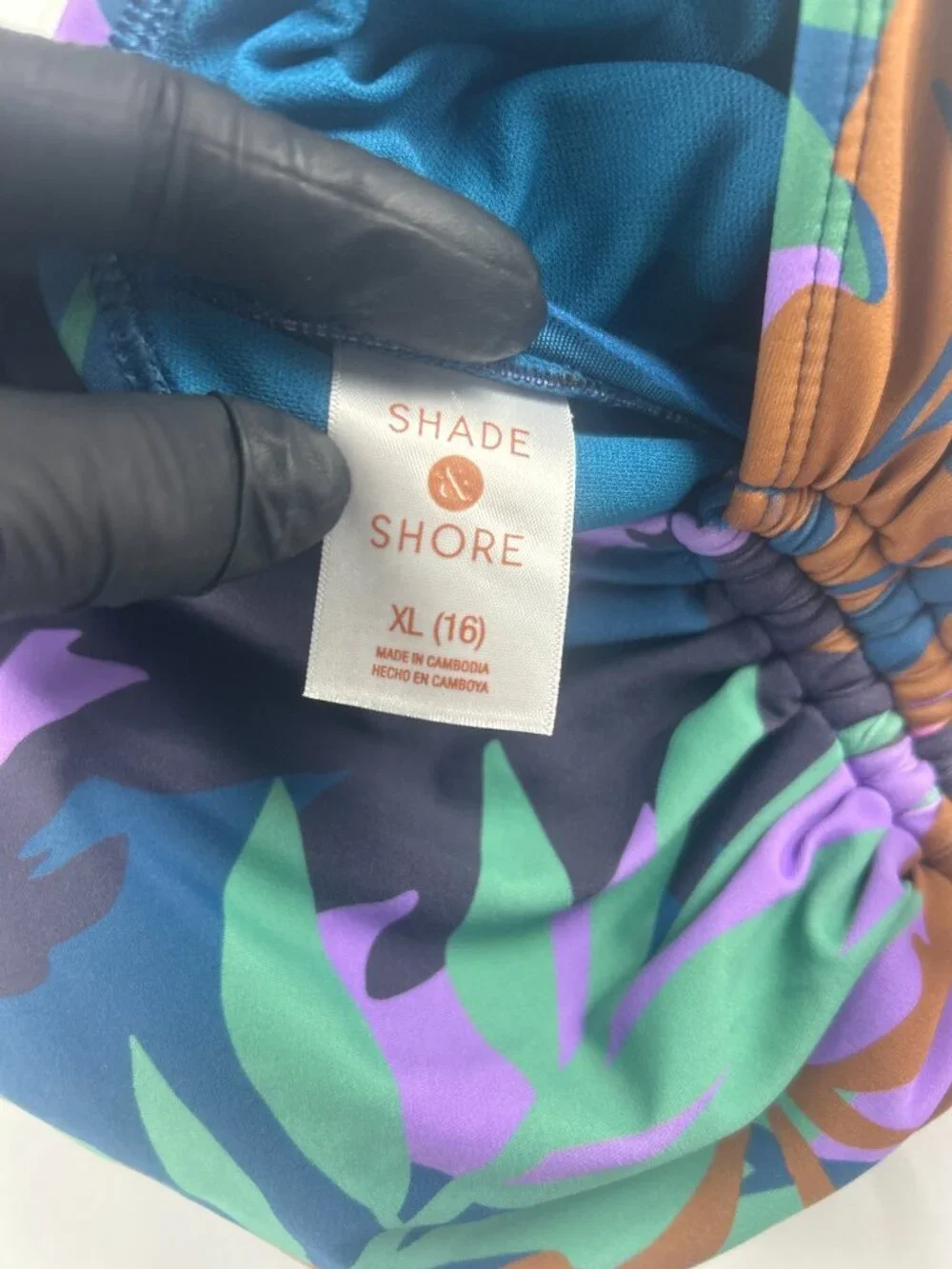 Shade & Shore Tropical Print Swimsuit Top XL